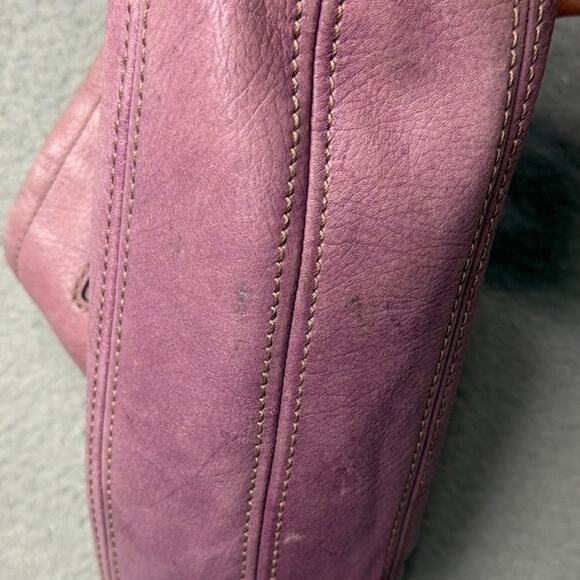 Fossil Shoulder Bag Purse Vintage Y2K Style Purple Leather Silver Hardware 11x8 - Picture 7 of 9